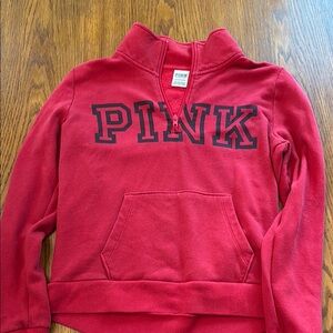 Red Victoria Secret PINK Quarter-Zip Pullover